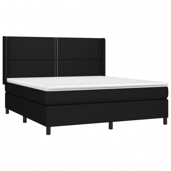 Cadre de lit matelas LED Noir 180x200 cm Tissu