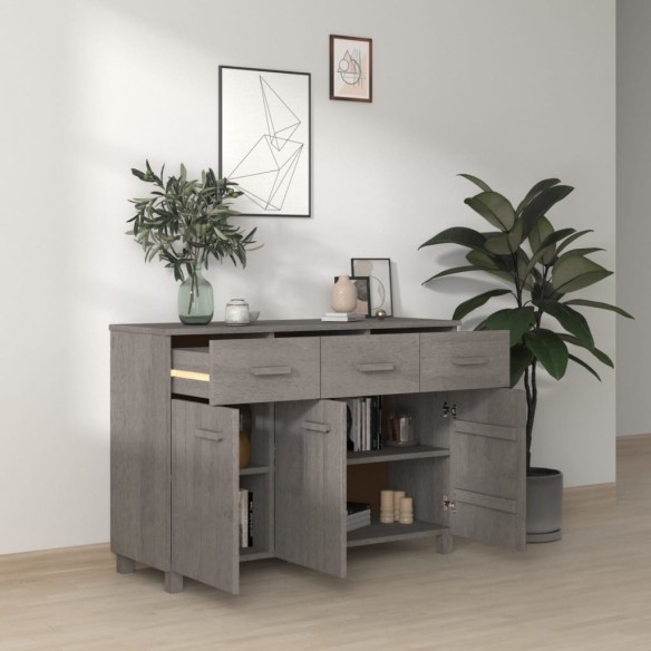 Buffet HAMAR Gris clair 113x40x80 cm Bois massif de pin