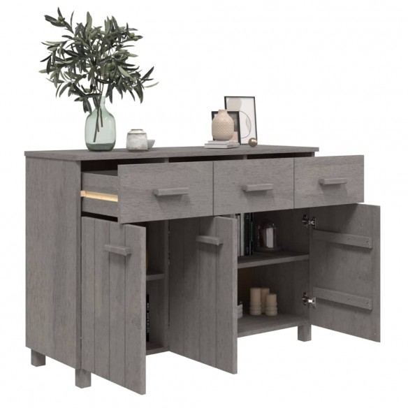 Buffet HAMAR Gris clair 113x40x80 cm Bois massif de pin