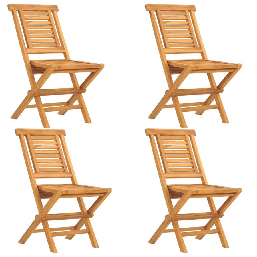 Chaises de jardin pliantes 4 pcs 47x63x90 cm bois massif teck