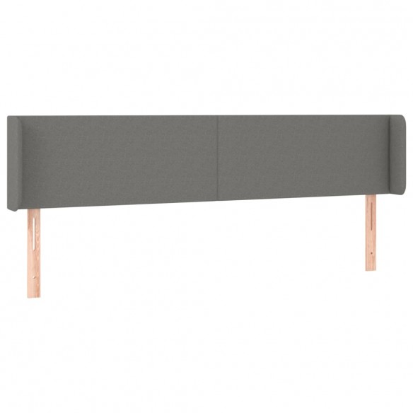 Tête de lit à LED Gris foncé 203x16x78/88 cm Tissu