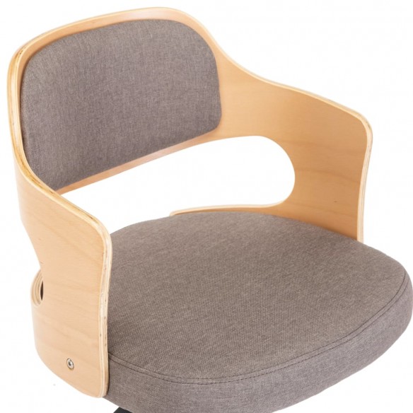 Chaise pivotante de salle à manger Taupe Bois courbé et tissu