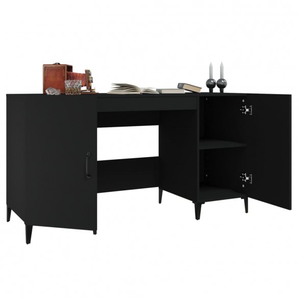 Bureau Noir 140x50x75 cm Bois d'ingénierie