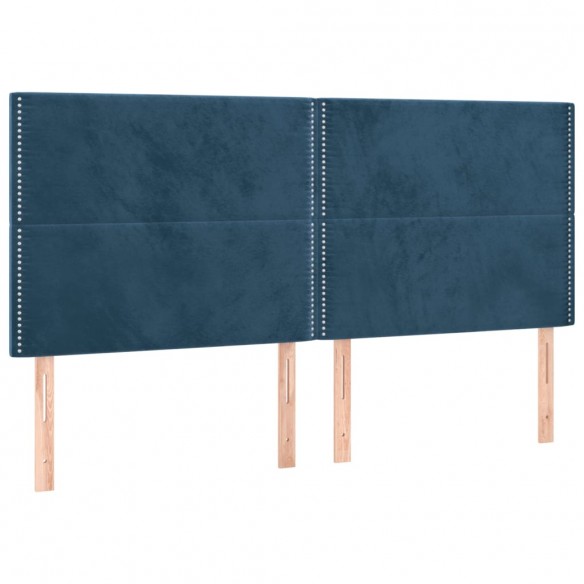 Cadre de lit et matelas Bleu foncé 200x200cm Velours