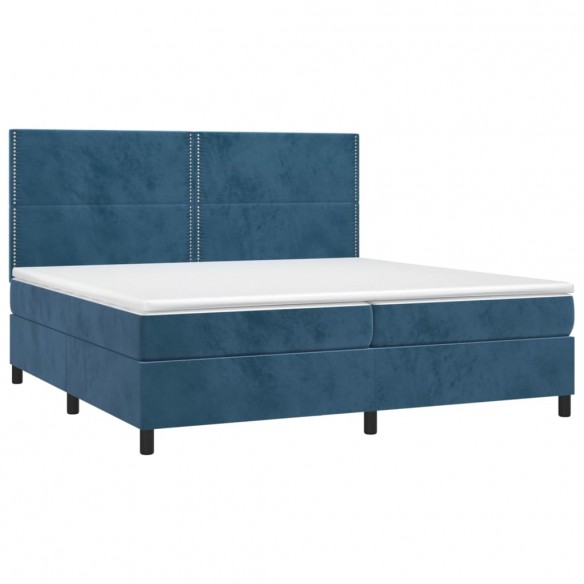 Cadre de lit matelas et LED Bleu foncé 200x200 cm