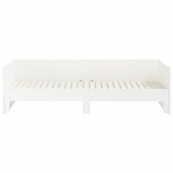 Lit coulissant Blanc Bois de pin solide 2x(90x200) cm