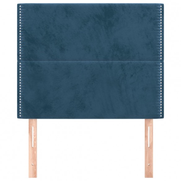 Têtes de lit 2 pcs Bleu foncé 100x5x78/88 cm Velours