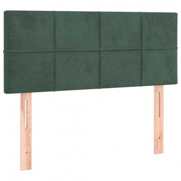 Cadre de lit et matelas et LED Vert foncé 90x200 cm