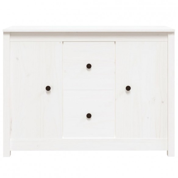 Buffet Blanc 100x35x74 cm Bois massif de pin