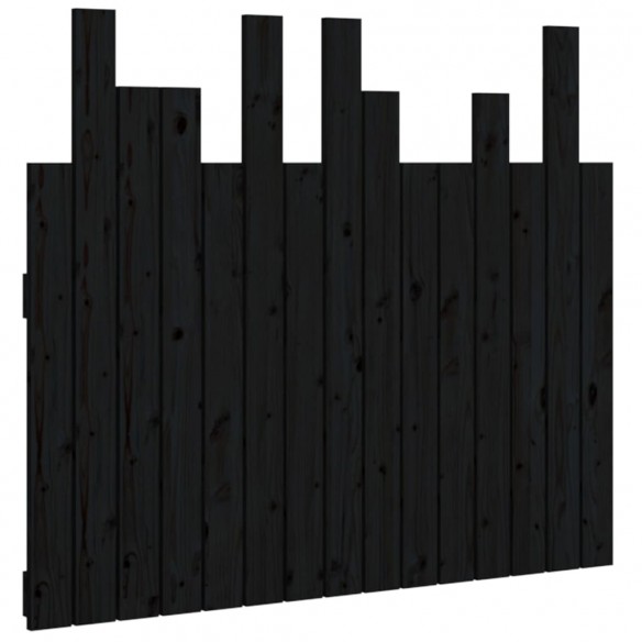 Tête de lit murale Noir 95,5x3x80 cm Bois massif de pin