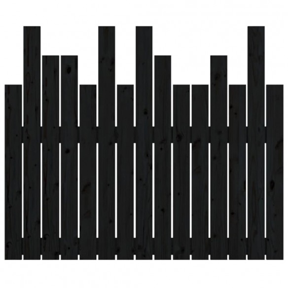 Tête de lit murale Noir 95,5x3x80 cm Bois massif de pin