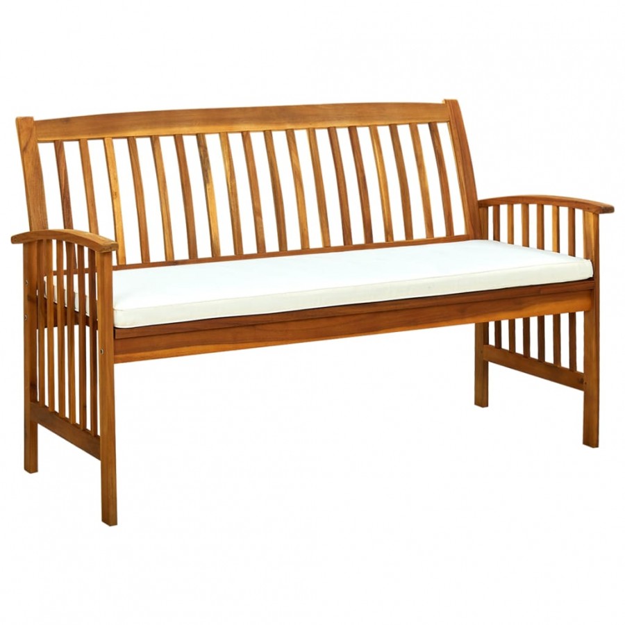 Banc de jardin avec coussin 147 cm Bois d'acacia massif