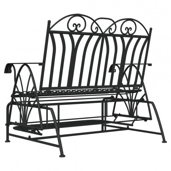 Banc coulissant 2 places 114 cm Noir Acier