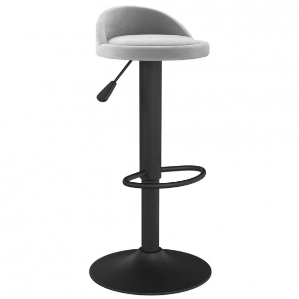 Tabourets de bar lot de 2 gris clair velours