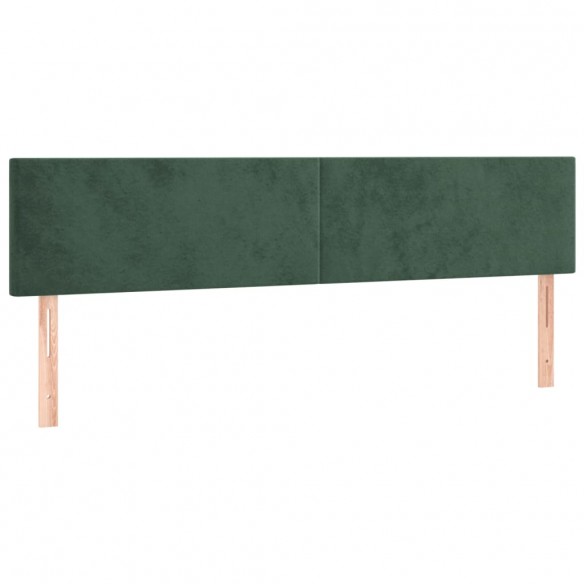 Têtes de lit 2 pcs Vert foncé 100x5x78/88 cm Velours