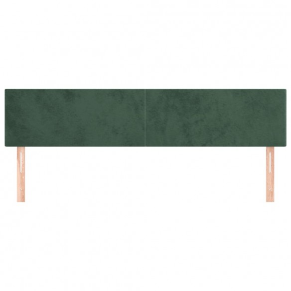 Têtes de lit 2 pcs Vert foncé 100x5x78/88 cm Velours