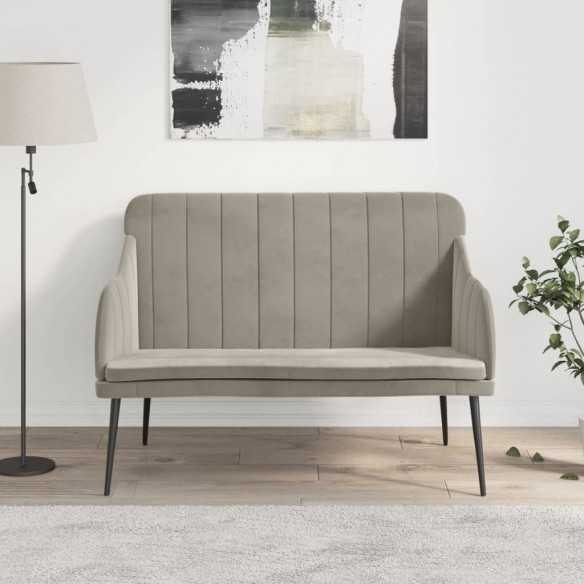 Banc Gris clair 110x76x80 cm Velours