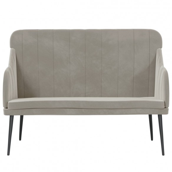 Banc Gris clair 110x76x80 cm Velours