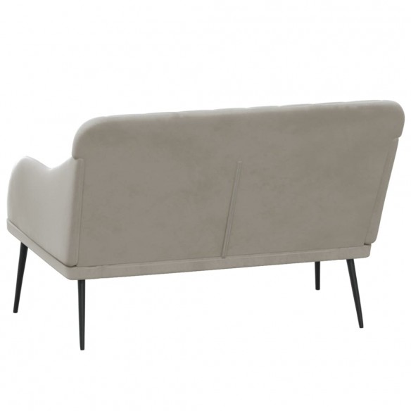 Banc Gris clair 110x76x80 cm Velours