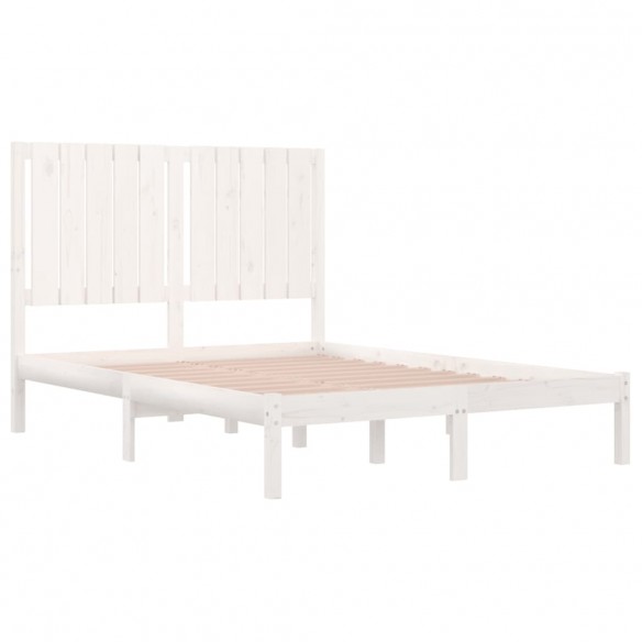 Cadre de lit Blanc Bois de pin massif 120x200 cm