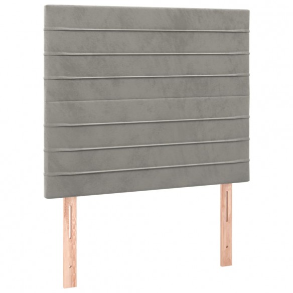 Têtes de lit 2 pcs Gris clair 100x5x78/88 cm Velours