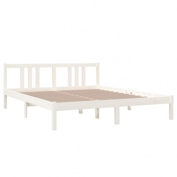 Cadre de lit Blanc Bois massif 160x200 cm