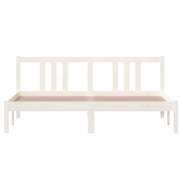 Cadre de lit Blanc Bois massif 160x200 cm