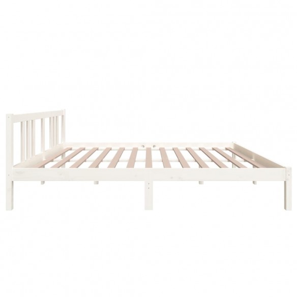 Cadre de lit Blanc Bois massif 160x200 cm