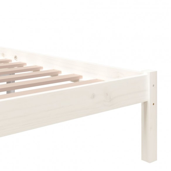 Cadre de lit Blanc Bois massif 160x200 cm