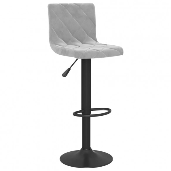 Tabourets de bar 2 pcs Gris clair Velours