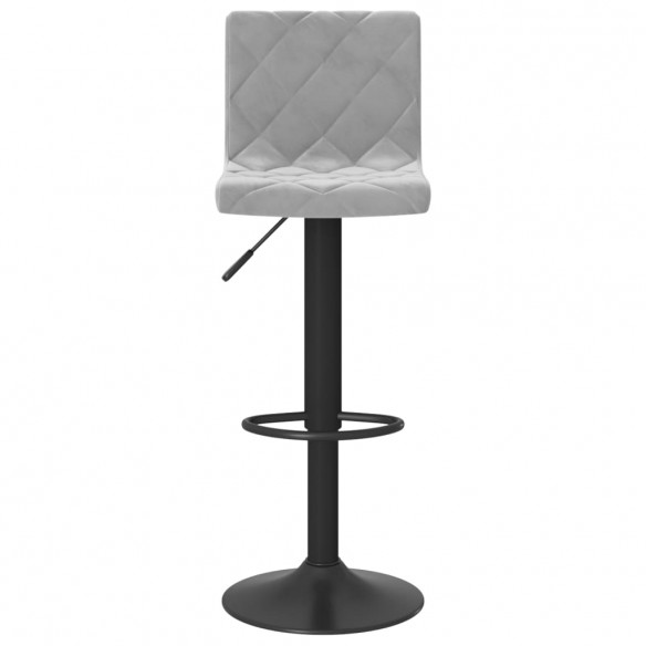 Tabourets de bar 2 pcs Gris clair Velours