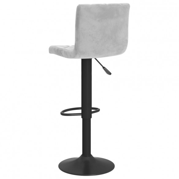 Tabourets de bar 2 pcs Gris clair Velours