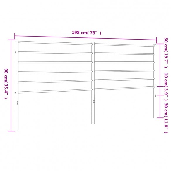 Tête de lit métal noir 193 cm