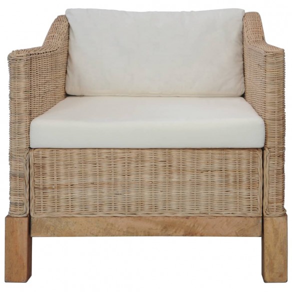 Fauteuil avec coussins Rotin naturel