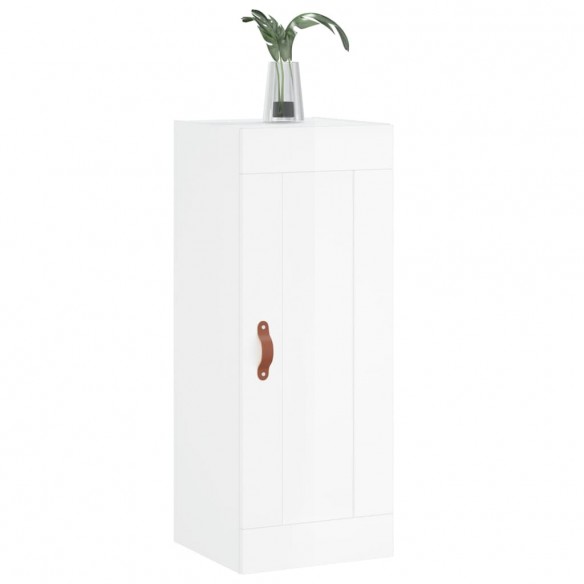 Armoire murale blanc brillant 34,5x34x90 cm bois d'ingénierie