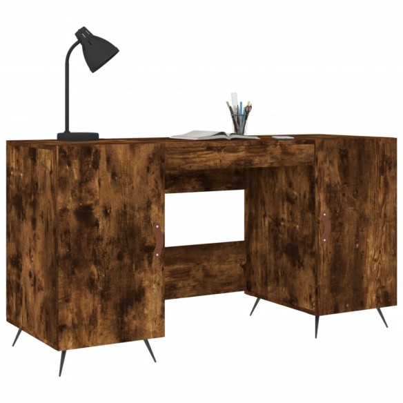 Bureau chêne fumé 140x50x75 cm bois d'ingénierie