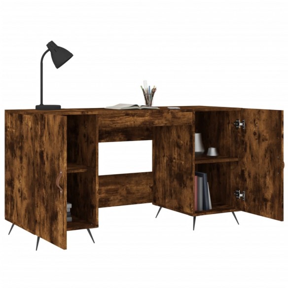 Bureau chêne fumé 140x50x75 cm bois d'ingénierie