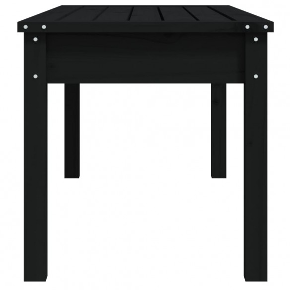 Banc de jardin noir 109x44x45 cm bois massif de pin