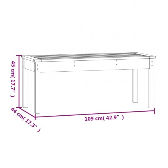 Banc de jardin noir 109x44x45 cm bois massif de pin