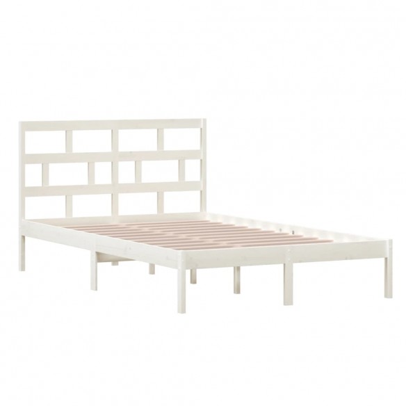 Cadre de lit Blanc Bois de pin massif 120x200 cm