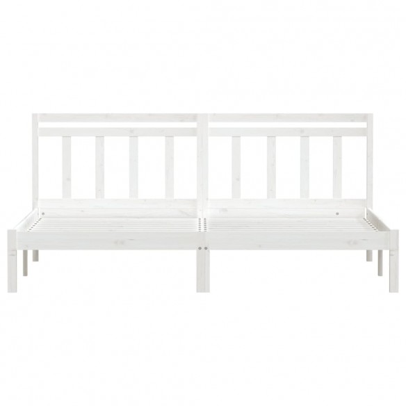 Cadre de lit Blanc Bois de pin massif 200x200 cm