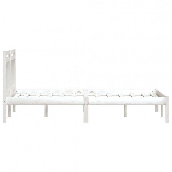 Cadre de lit Blanc Bois de pin massif 200x200 cm