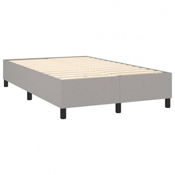 Cadre de lit avec matelas Gris clair 120x200cm Tissu