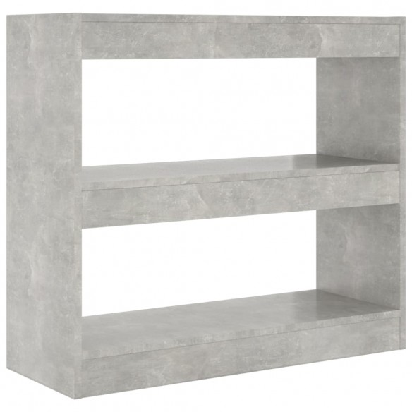 Bibliothèque/Séparateur de pièce Gris béton 80x30x72 cm