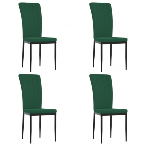 Chaises à manger lot de 4 Vert foncé Velours