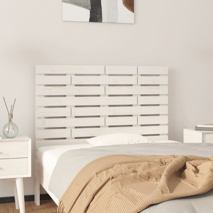 Tête de lit murale Blanc 96x3x63 cm Bois massif de pin