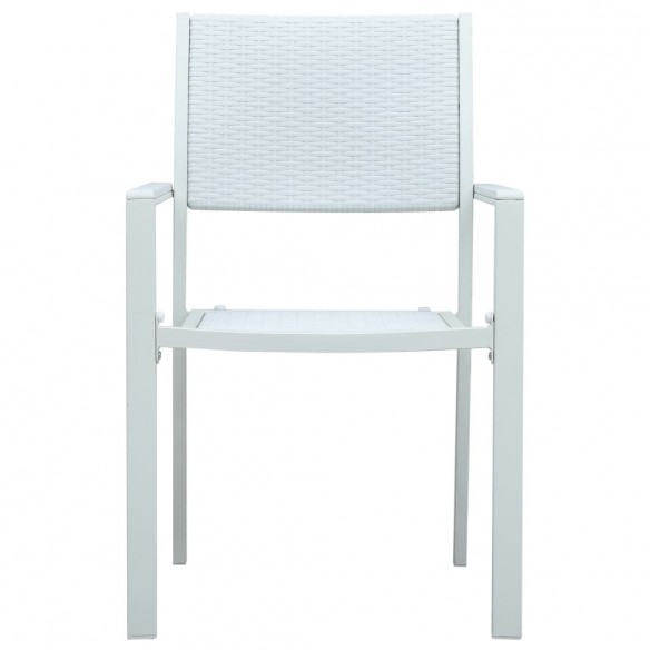 Chaises de jardin 4 pcs Blanc Plastique Aspect de rotin