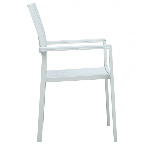 Chaises de jardin 4 pcs Blanc Plastique Aspect de rotin