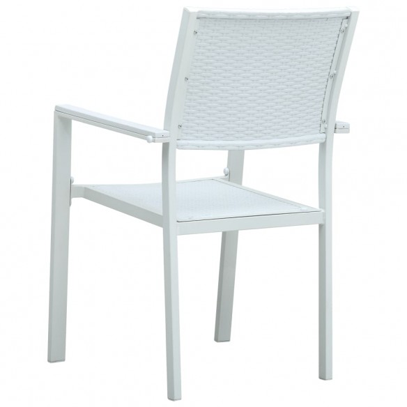 Chaises de jardin 4 pcs Blanc Plastique Aspect de rotin