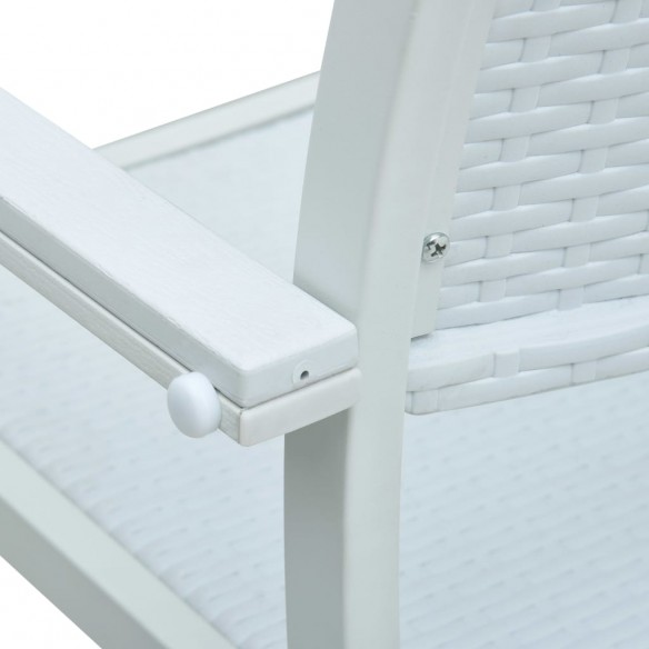 Chaises de jardin 4 pcs Blanc Plastique Aspect de rotin